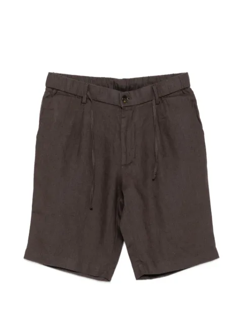 Alley Docks 963 drawstring-waist pleated shorts Brown AU26S40BEPA1603LINENPD