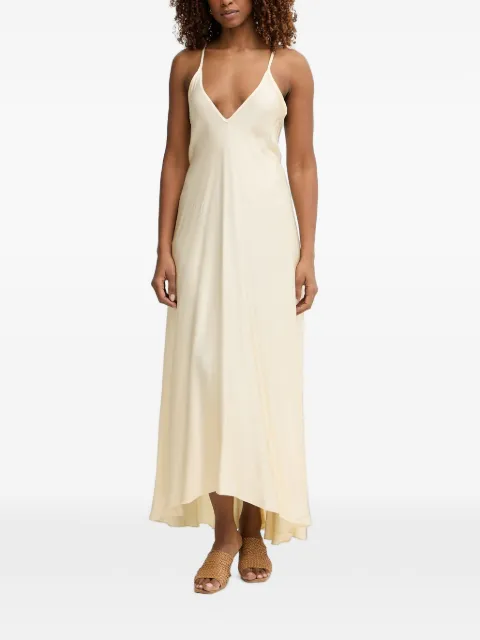 Haveone back-tie flared asymmetric dress Neutrals AWGQ022