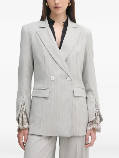 Haveone pinstripe-pattern double-breasted blazer Grey JGEP031