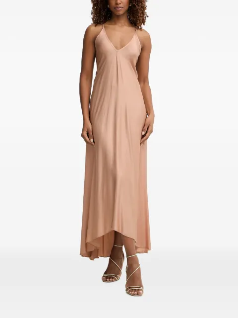 Haveone V-neck tie-back dress Neutrals AWGQ022
