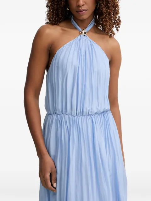 Haveone halterneck backless maxi dress Blue AFFQ008