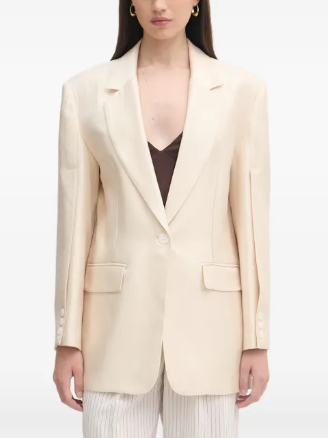 Haveone single-breasted notched-lapels blazer Neutrals JGEQ030