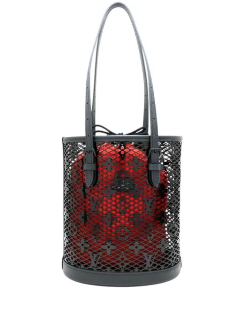 Louis Vuitton Pre-Owned 2021-2026 Monogram Lace PM bucket bag Black QNN854KDHF1J654S