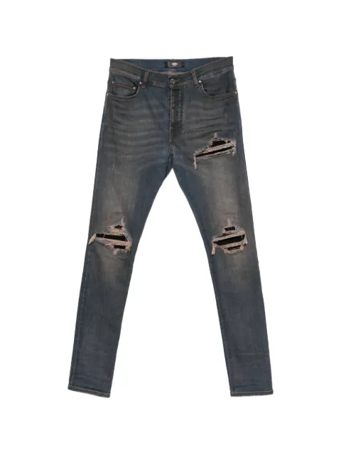 AMIRI Ultrasuede MX1 distressed slim-fit jeans Blue AMBMJE1157