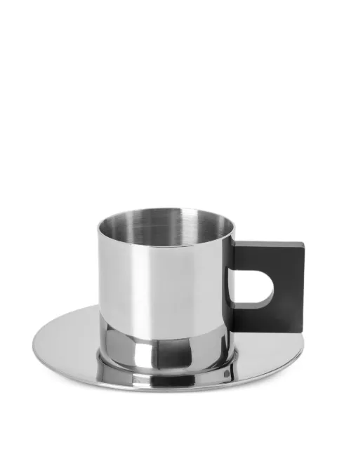 Louise Roe S.R geometric-handle cup and saucer Silver 21039615