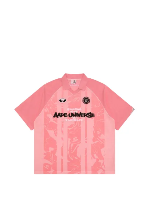 AAPE BY *A BATHING APE® logo-print camouflage-pattern T-shirt Pink ATE1942XXQ