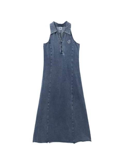 b+ab halterneck logo-embellished dress Blue 6U661AS