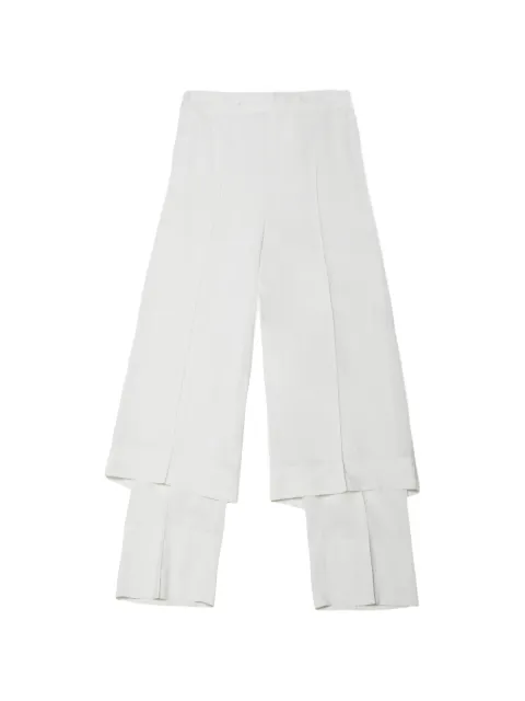 Issey Miyake Two As One layered pressed-crease trousers White IM48FF005