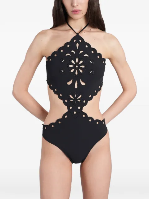 Cult Gaia Laidie cut-out scalloped-edge swimsuit Black SWMOP35370TR3527