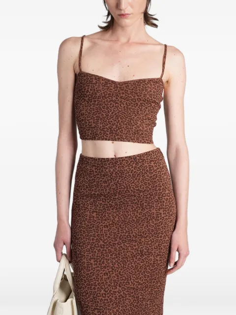 MC2 Saint Barth leopard-print crop top Brown DEBO00108698L