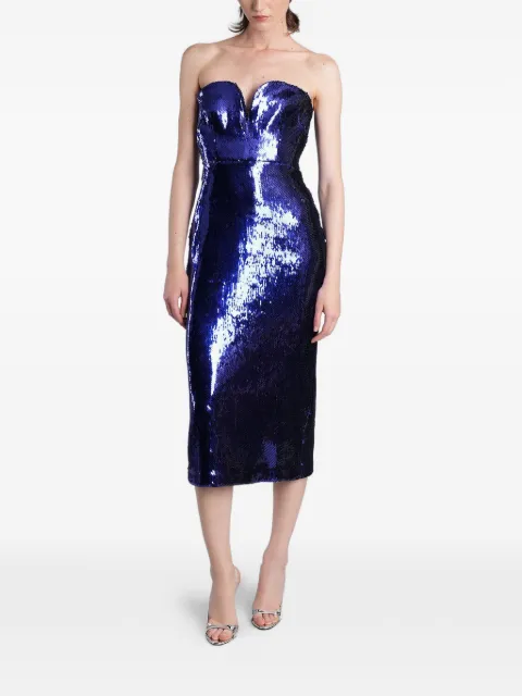 Alex Perry sequin-embellished strapless midi dress Blue D1607RE26