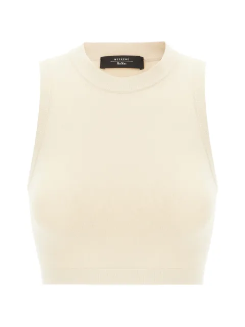 Weekend Max Mara fine-knit sleeveless cropped top Neutrals WKIBOMBO