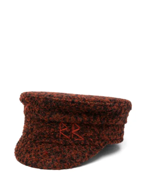 Ruslan Baginskiy logo-embroidered bouclé baker boy hat Brown KPC08WABUK