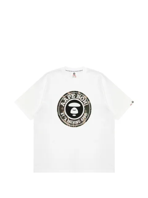 AAPE BY *A BATHING APE® camouflage-print Moonface T-shirt White ATE10039XQ