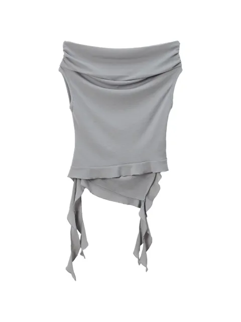 tout a coup off-shoulder ruffled top Grey M650AU6