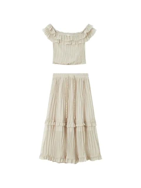 b+ab ruffled pleated jumpsuit Neutrals 6U180AS