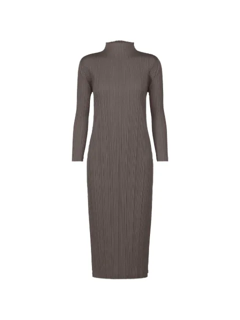 Pleats Please Issey Miyake long-sleeve midi dress Grey PP48JH135