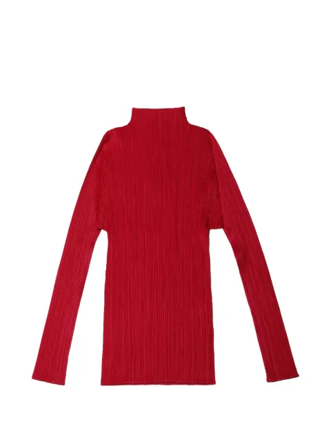 Pleats Please Issey Miyake high-neck top Red PP48JK404