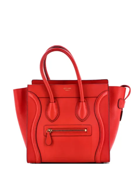 Celine Pre-Owned Luggage Bag Grainy Leather Micro tote bag Red PH6VLMB4Y1PHCWL5