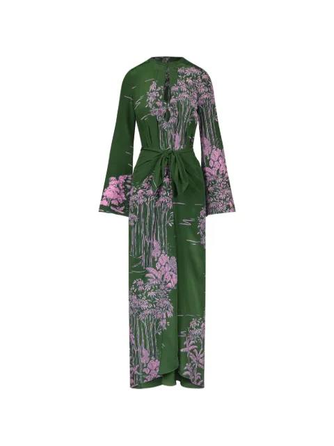 Johanna Ortiz Modern Landscape silk dress Green PT03872
