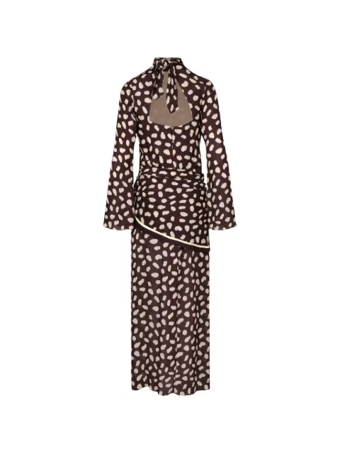 Johanna Ortiz Elegancia Gitana printed dress Brown PT03784