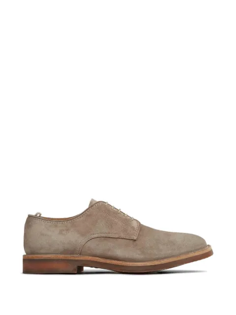 Officine Creative Hopkins lace-up suede derby shoes Neutrals OCUHOSF001LIGC1