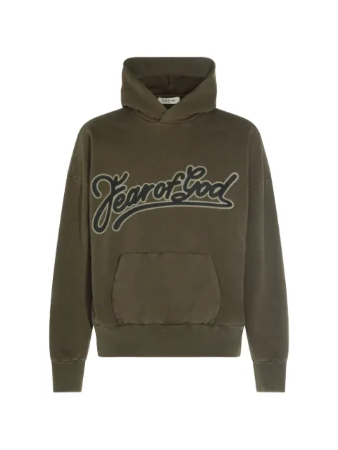 Fear Of God logo-print hoodie Brown FG9M129940BHF298