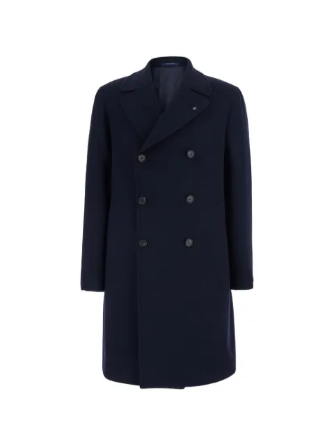 Tagliatore double-breasted twill-weave coat Blue ARDEN340281