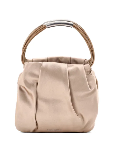Saint Laurent Pre-Owned Pochon Top Handle Bag Satin Mini satchel Neutrals P5C1Q7DY0G7MEA2G