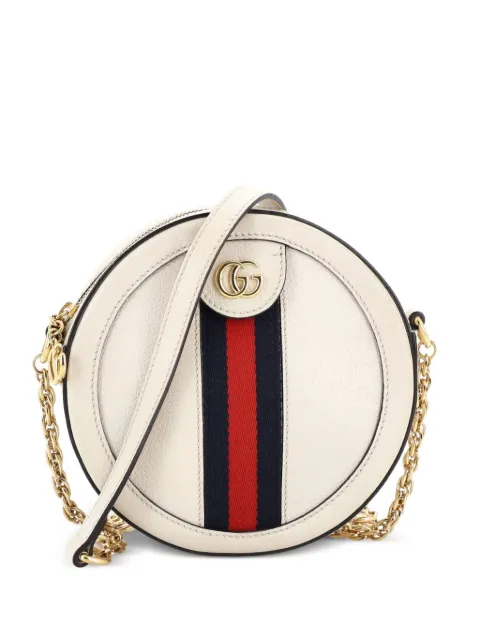 Gucci Pre-Owned Ophidia Round Shoulder Bag Leather Mini crossbody bag Neutrals DVFCMLQXPP0RVPS8