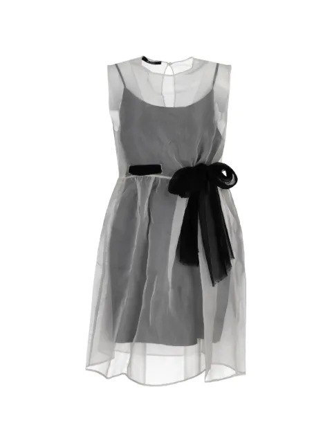 La-Rose sheer bow-detail mini dress White 245050728301