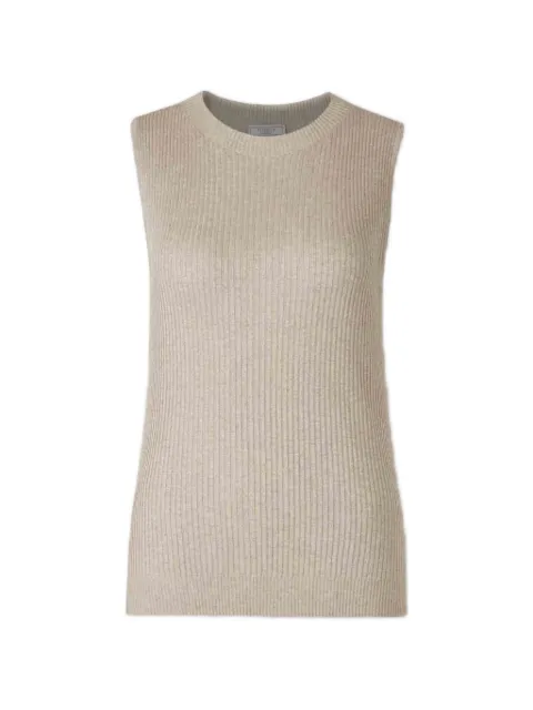 Peserico ribbed-knit sleeveless top Neutrals S98215F1809135