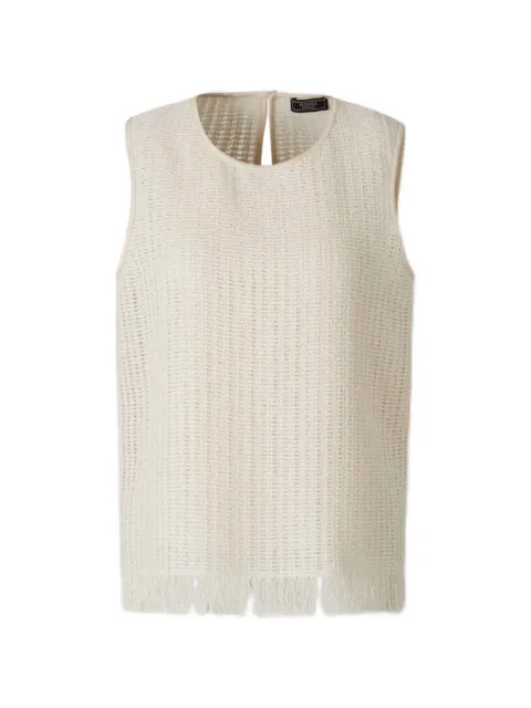 Peserico fringe-trim top Neutrals E0824106145