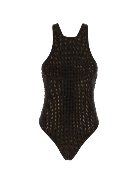 VENUJA crystal-embellished halterneck swimsuit Black OP005AJVA