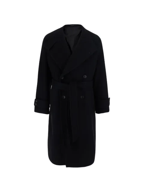 Tagliatore double-breasted belted coat Black HERON770116N3523