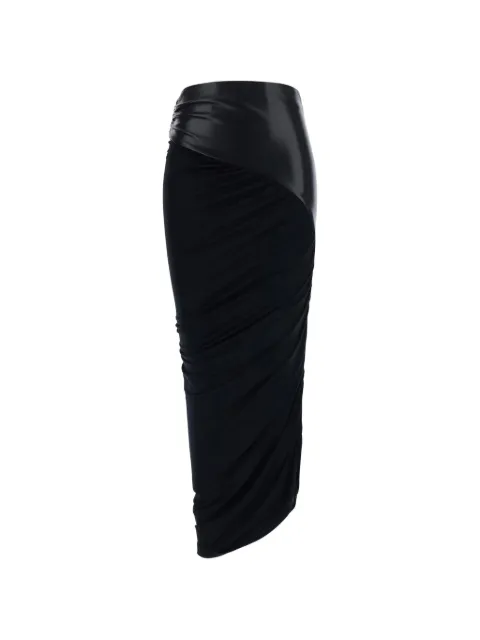 THE ANDAMANE ruched panelled midi skirt Black T200321ATJV053