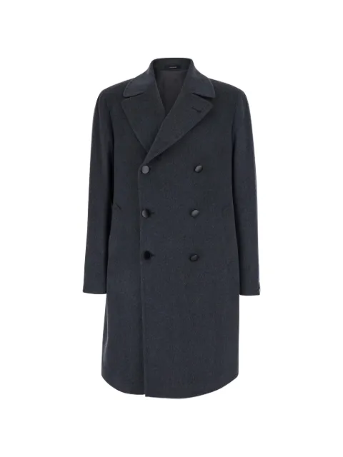 Tagliatore strap-detail double-breasted coat Grey ARDEN350001G5053