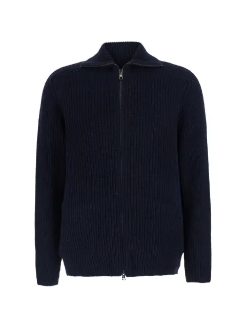 Tagliatore ribbed-knit zip-up cardigan Blue DUNDRETPWI2602BLUE
