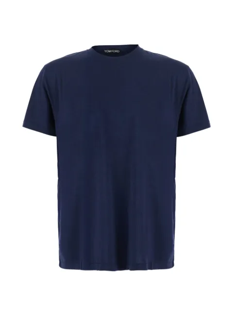 TOM FORD logo-embroidered T-shirt Blue JCS004JMT012