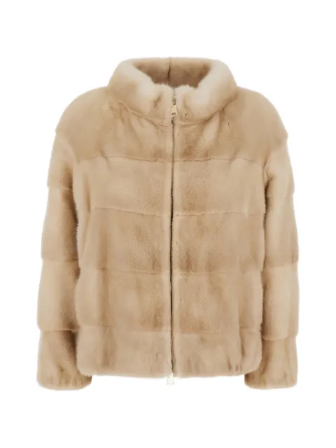 Suprema panelled zip-up coat Neutrals A423K1134163