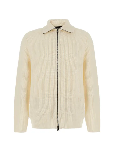 Tagliatore ribbed-knit zip-up cardigan Neutrals DUNDRETPWI2602BIANCO