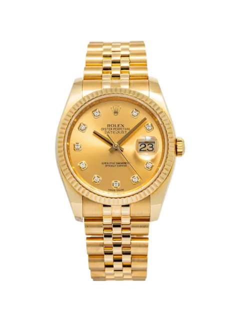 Rolex Datejust fluted bezel 36mm watch Gold 116238