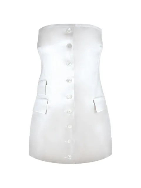 Contessa Mills strapless button-up mini dress White CM8006221WHT
