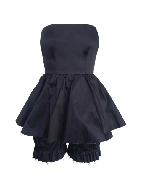 Contessa Mills Lulu peplum-waist romper Black CM9001219BLK