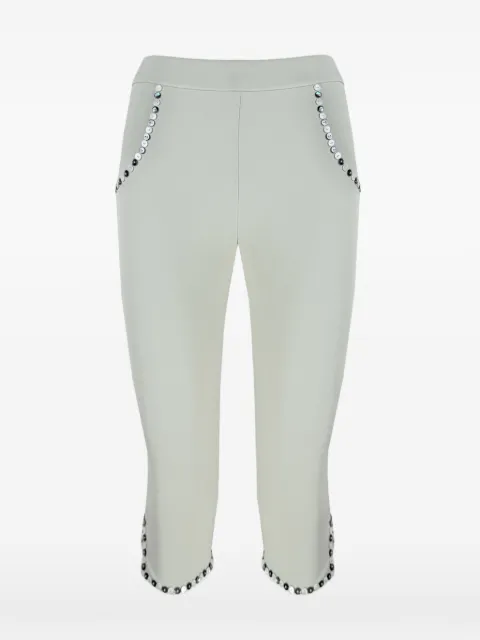 Contessa Mills Benjamin button-embellished cropped trousers Green CM4005210