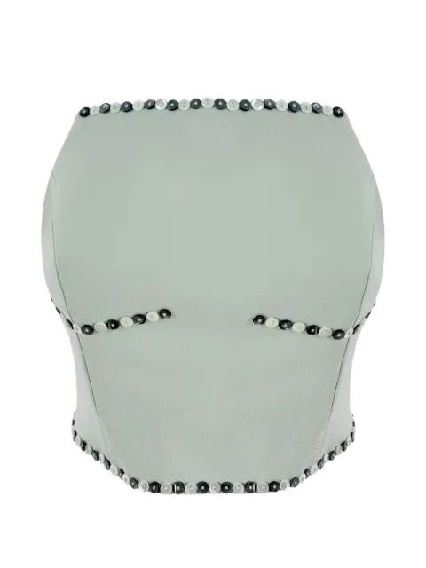Contessa Mills Benjamin button-embellished bustier top Green CM7004210SAG