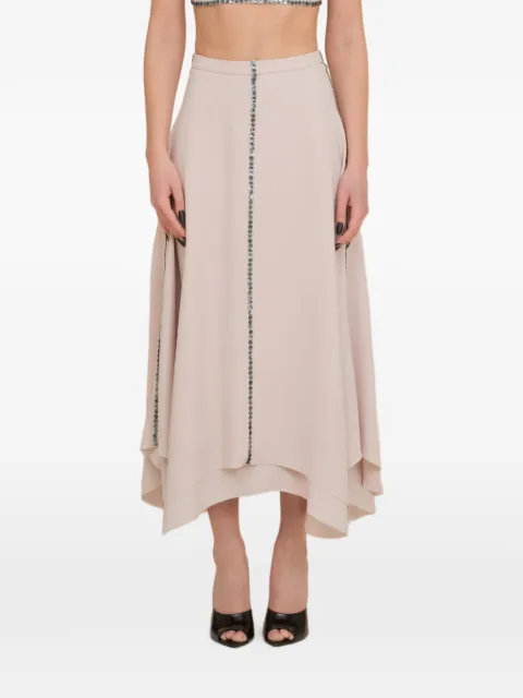Contessa Mills Coraline sequin-embellished handkerchief-hem maxi skirt Pink CM5001222BSH