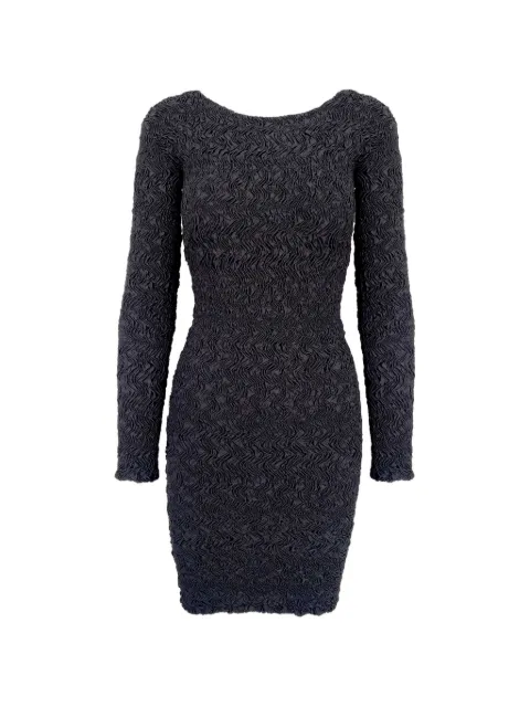 Contessa Mills Blair smocked long-sleeve dress Black CM8021225BLK