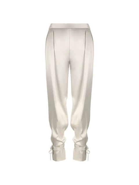 Contessa Mills Mane pleated tie-cuff trousers Neutrals CM4004224CHM