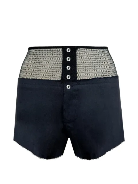Contessa Mills Laissez mesh-panel shorts Black CM3001216BLK